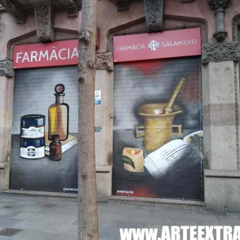 Decoración persiana graffiti en Barcelona - Sants