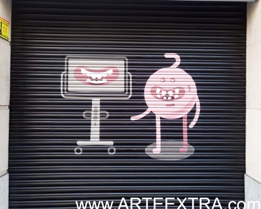Dentista Putxet Barcelona - Persiana decorada pintor profesional - ARTEEXTRA - 2022