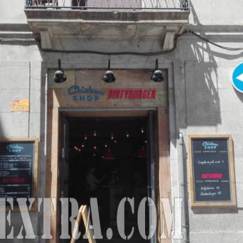 Dirty Burguer rotulación cartel exterior restaurante en Barcelona