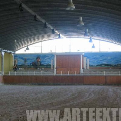 Decoración MURAL graffiti profesional en Barcelona Mural hípica Granollers · Barcelona