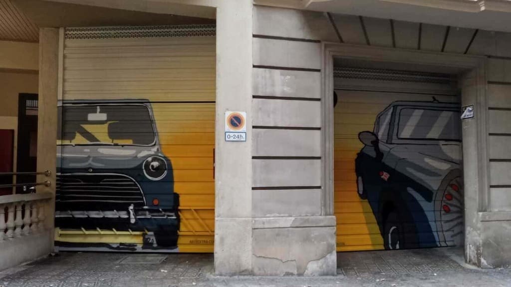 Decoración graffiti profesional parking garaje Vehículo Barcelona ARTEEXTRA