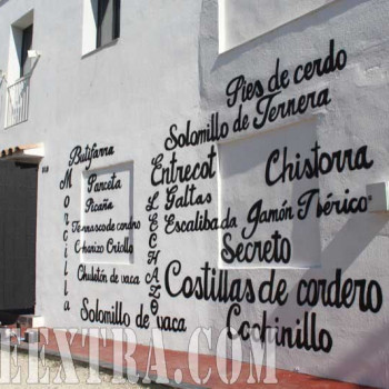 Restaurante Casablanca - Detalle carta en pared exterior - Arte Extra 2017