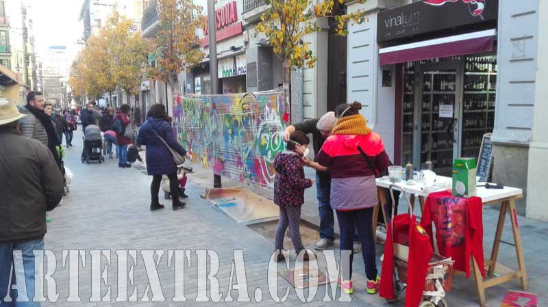 Taller graffiti infantil arte urbano Comerç Mercat Nou en Sants - Arte Extra 2017